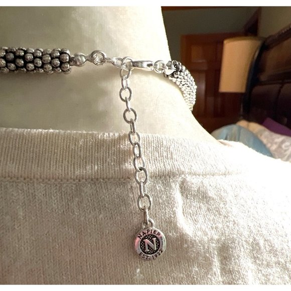 Vintage Napier Silver and Gold Necklace -- 16" - Picture 5 of 7